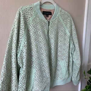 Victoria Beckham Mint Eyelet Jacket